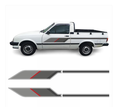 Kit Faixas/adesivos Chevrolet Chevy 500 1991 Grafite