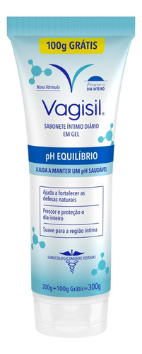 Sabonete gel íntimo Vagisil com pH equilibrado 300g
