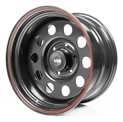 Rodas 17 Aço Troller Ranger S10 Jeep 6x139 Off Road 4x4 Cor Preto Acetinado