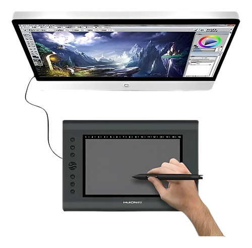 Huion H610 Pro Usb Arte Gráficos Dibujo Tablet 10  X6.25  + 