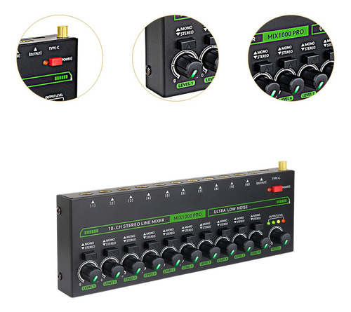 Console De Mistura De Som De Áudio Mixer 10 Entrada