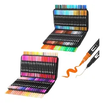 Comprar Set 168 Marcadores Resaltadores Doble Punta Pincel + Estuche