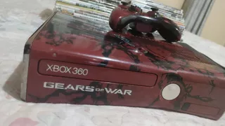 Microsoft Xbox 360 Slim 250gb Gears Of War 3 Limited Collector's Edition Cor Vermelho E Preto
