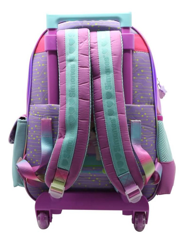 Mochila Escolar Cresko Simones 16 Pulgadas Carrito Color Rosa Diseño de la tela Lisa