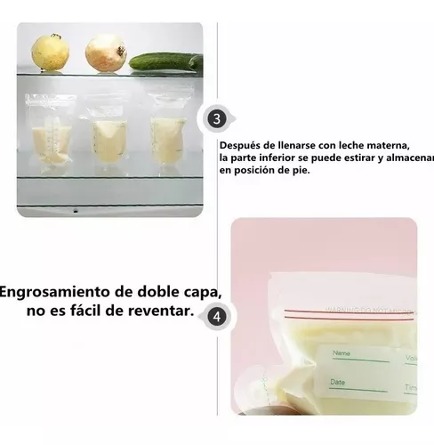 Accesorios para lactancia materna, Bolsa de almacenamiento de leche de  silicona Bolsa de pie a prueba de fugas de jugo Bolsa de almacenamiento de  leche materna de silicona Innovación moderna