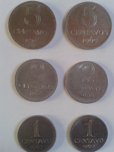 1 * 2 * 5 Centavos 1967 - 1969 Brasil L13