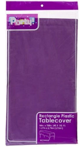 2 Cajas De Plástico Con Mantel De Fiesta Púrpura 54 X 108 Pu