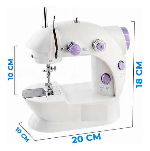 Mini Maquina De Coser Recta Portatil Con Pedal Y Base Eléctrica Con Luz Led