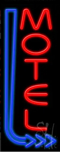 Letrero Led Neon Motel Flecha Vertical Alto 45cm Luminoso