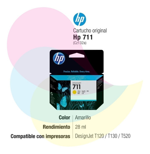 Imagen 3 de 7 de Cartucho Hp 711 Negro 38ml + Hp 711 Color 3u - T520 T120