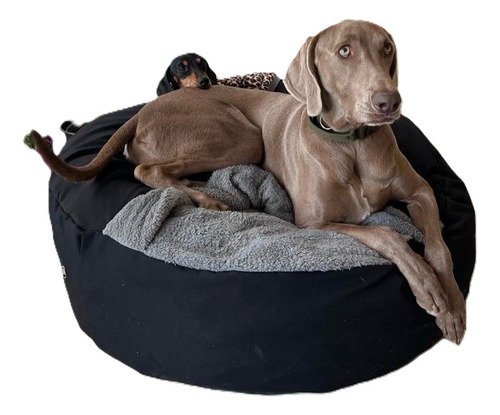 Cucha Cama Grande Con Manta Dodopets 100cm Gris Redonda