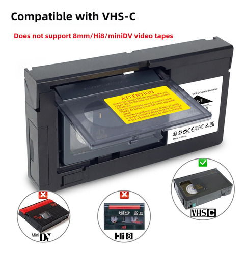 Adaptador De Casete De 12 Mm Svhs Svhs-c A Vhs Cintas Vhs