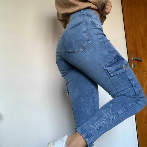 Jean Jogger Cargo Elastizado Mujer Pantal n Bolsillos