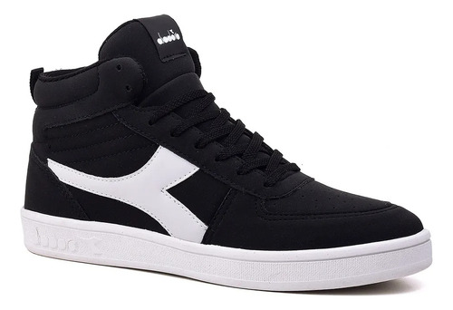 Zapatillas Unisex Urbano Diadora Hi Playmaker Negro Blanco