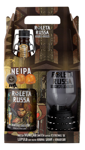 Kit Cerveja Artesanal Roleta Russa N England Ipa 500ml+ Copo