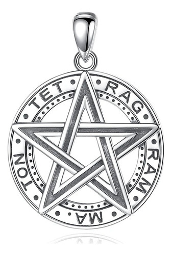 Colgante Tetragrammaton Con Estrella En Plata Fina 950