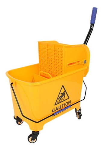 Cubeta De Carrito Con Exprimidor 20 Litros Color Amarillo