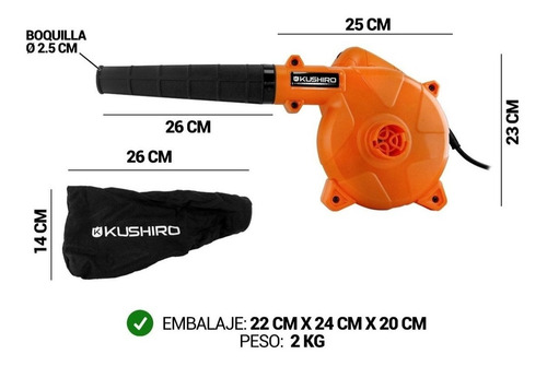 Imagen 4 de 8 de Sopla Aspiradora Eléctrica Kushiro Saek-600 3.5m3/min 600w