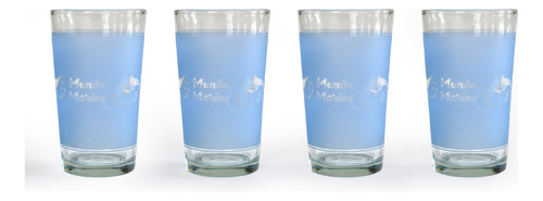 Vaso Trago Largo Delfines *4 Unidades Mundo Marino 355 Cc