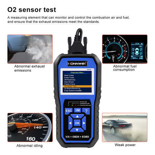 Escáner Obd Tool Scanner Kw450 All Konnwei System 11 Dpf