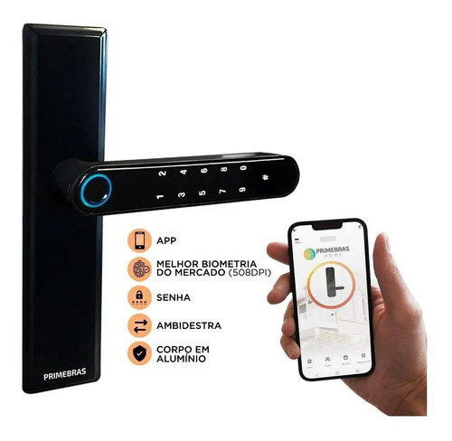 Fechadura Digital Biometrica Primebras Bluetooth Ttlock App 