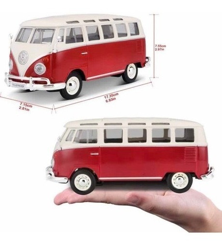 Volkswagen Combi Van Samba Para Armar 1:25 Maisto Rojo