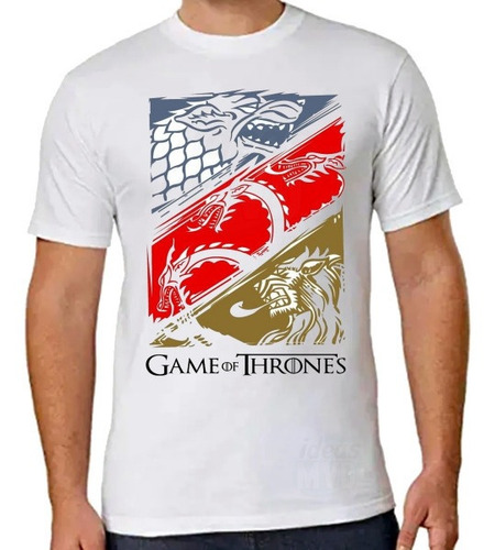 Remera Game Of Thrones Houses (blanca) Ideas Mvd