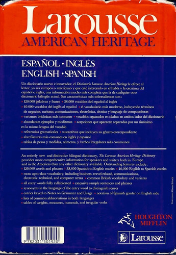 Larousse American Heritage Espanol-ingles English-spanish