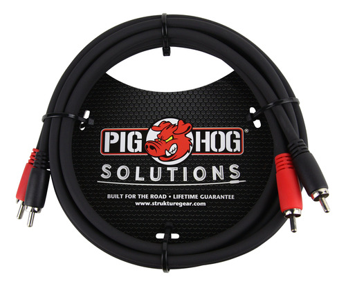 Pig Hog Cable Dual, 6 Pies, Rca, Negro, (pdrca06)