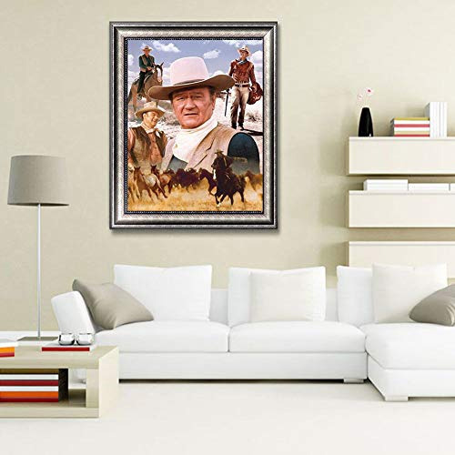Hh F Pintura De Diamante 5d Diy John Wayne Cowboy