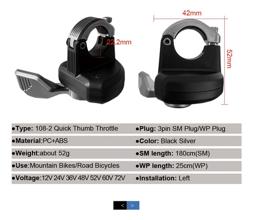 Acelerador De Pulgar Y9 108-2 De 3 Pines, Conector Sm, Dedo