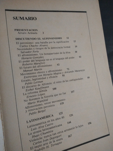 Unidos N° 9 Peronísmo Alfonsinísmo Chacho Álvarez ' 86 (Usado)