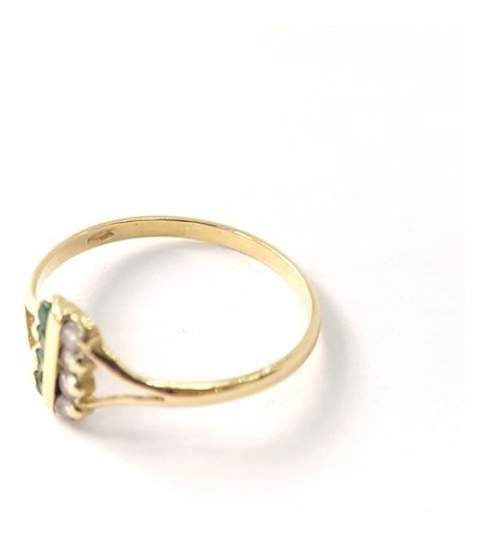 Imagen 4 de 4 de Anillo Oro 18kts Cubics 1,3grs N°15 Brumat