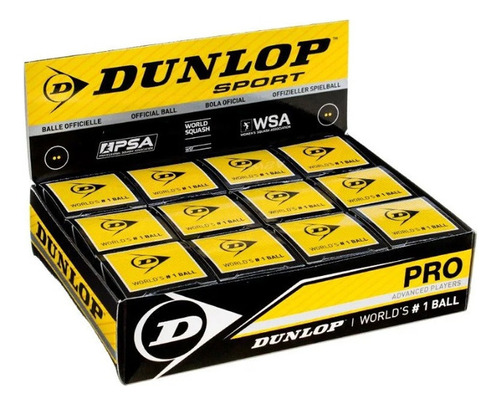 Bola De Squash Dunlop Revelation Pro Xx 2 Pingos - Caixa 12