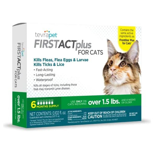 De Prevención De Pulgas Y Garrapatas Firstact Plus Gat...