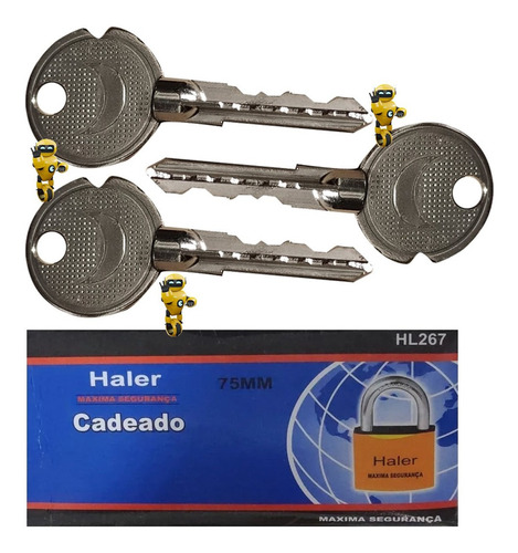 Imagem 7 de 7 de 02 X Cadeado Grande 75mm P/ Portão Garagem Corrente Loja