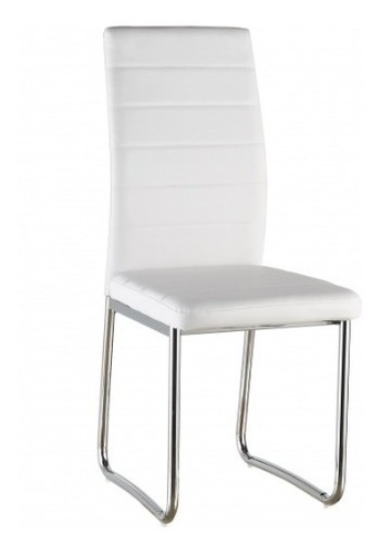 Imagen 3 de 4 de Silla Cocina Comedor Caño Cromado Eco Cuero Tapizado Diseño