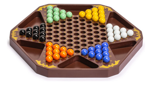 Juego De Mesa Halma Damas Chinas 32 Cm Tablero Madera