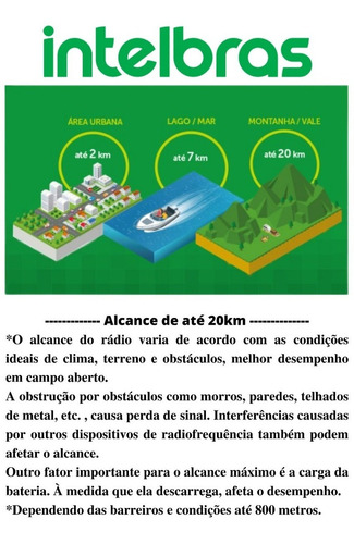 6 Rádio Comunicador Intelbras Rc3002 Longo Alcance 20km Bandas De Freqüência Uhf Cor Preto
