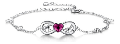 Aoboco Pulsera De Plata De Ley Con Diseño De Caballo Infinit