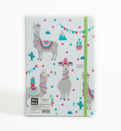 Cuaderno Tapa Dura Libreta Anotador Elastico Llama 