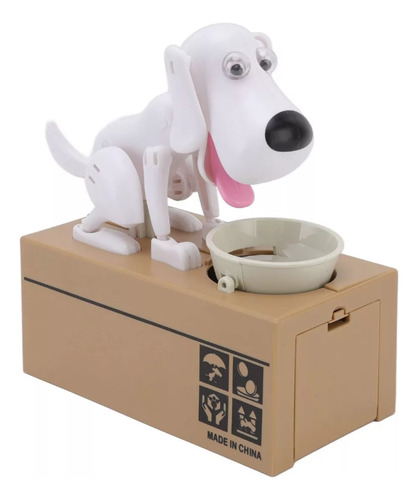 Alcancia Perrito Come Monedas Interactivo Color Blanco Ele-Gate