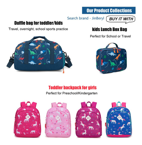 Mochila Jinberyl Para Niños Pequeños, 12 Pulgadas, Dinosauri