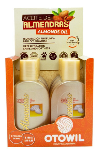 Otowil Aceite De Almendras X6 Hidratación Vegano 60g Local