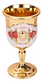 Patrón De Talla En Relieve Copa Retro Flor Roja Cien Dorado