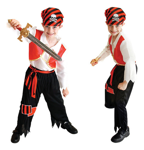 Halloween Niños Juguetón Pirata Con Bandana Cos Disfraz
