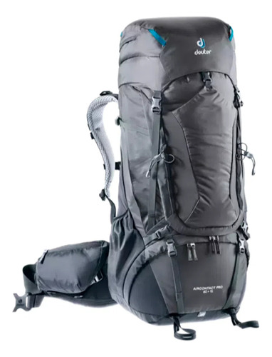 Mochila expandible Deuter Aircontact Pro de 60 litros/15 litros, color: negro, Ntk