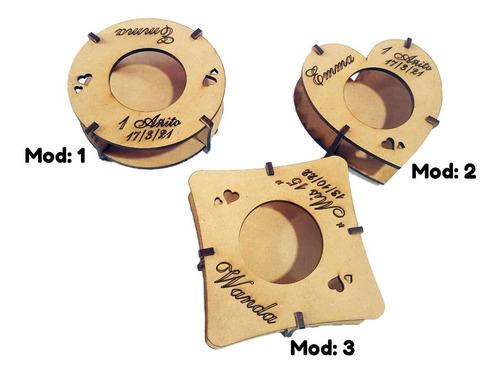 Imagen 4 de 5 de 100 Fanales Porta Velas Fibrofacil Souvenir Casamientos Mdf