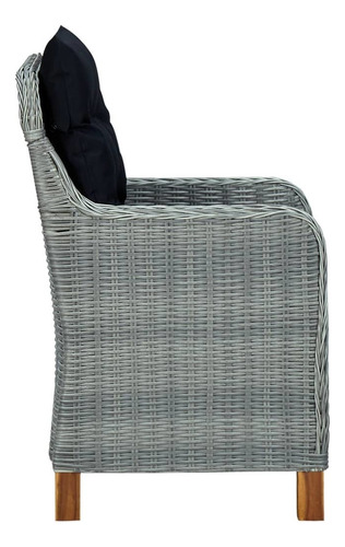 Juego De Comedor De Jardín De 3 Piezas Gris Claro