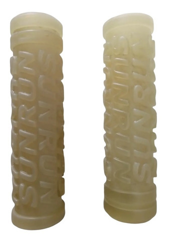 Imagen 2 de 5 de Puños Mtb Transparentes Sunrun De Bicicleta + Luz Halogeno.